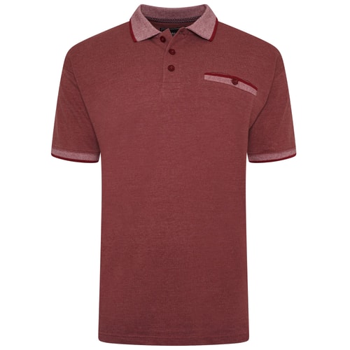 KAM Pique Melange Poloshirt Burgund